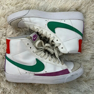 Nike Blazer ‘77 Mid Stadium Shoe White Green Fuschia Women Size 7 Sneaker